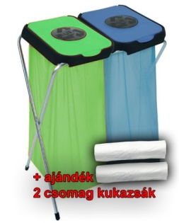 2 részes Szelektív hulladékgyűjtő bedobónyílással + ajándék